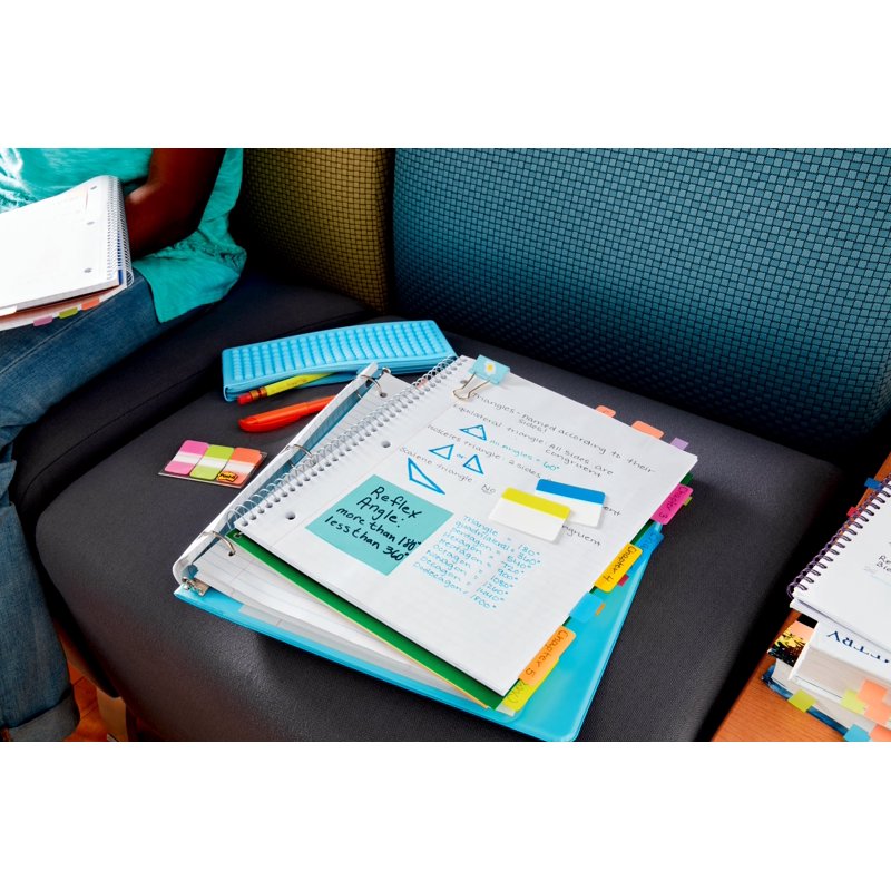 Fluorescent Color File Folder Tabs - 66 Durable Plastic Labels 1 x 1-1/2"