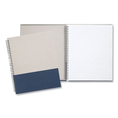 Large Hard Cover Ruled Notebook - Gray & Blue - 8.5x11, 80 Sheets