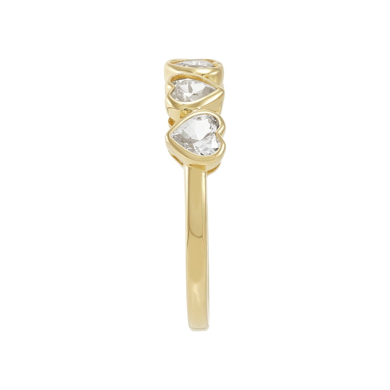 Heart-Shaped White Sapphire Sterling Silver Ring - Size 7