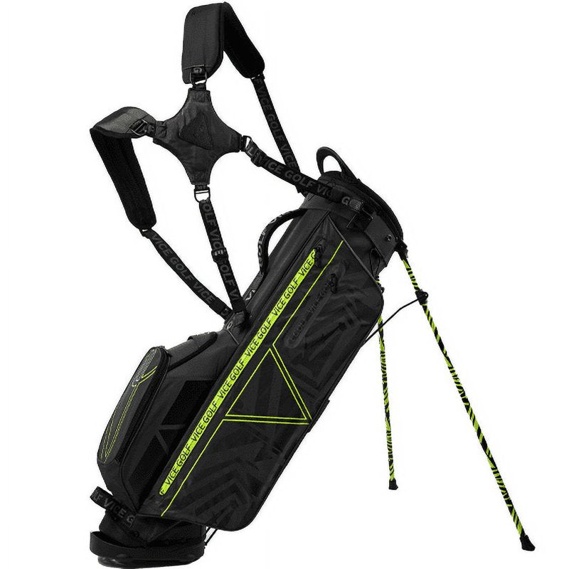 Vice Golf Smart Stand Bag Black/Neon Lime - Lightweight Carry Bag with Stand