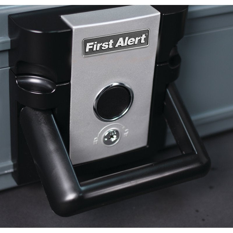 First Alert 0.17 Cu Ft Gray Fire-Resistant Safe with Key Lock
