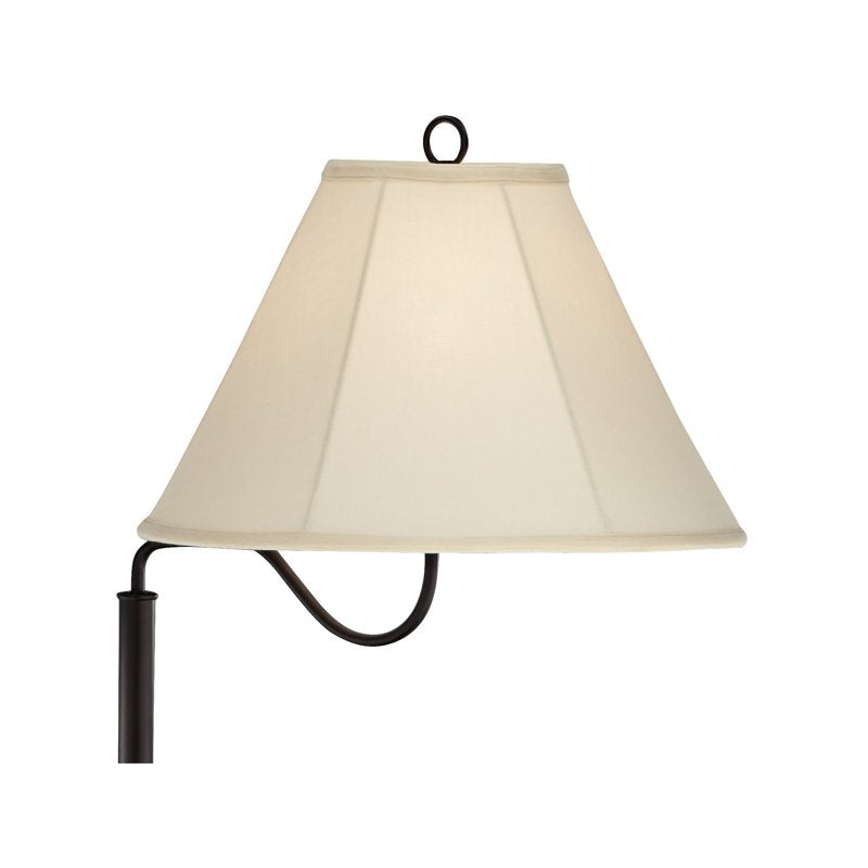 Rustic Farmhouse Floor Lamp with End Table and Swing Arm - 55" Tall Open Crate Design