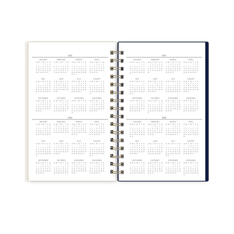 Undated Daily Planner 5 x 8 Flexible Cover Twin Wire Binding Office & School