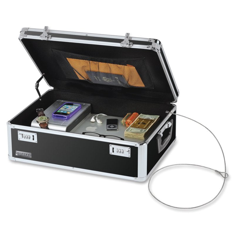 Locking Storage Box with Combination Lock 19.5x7x13.5 Inches Black Safe