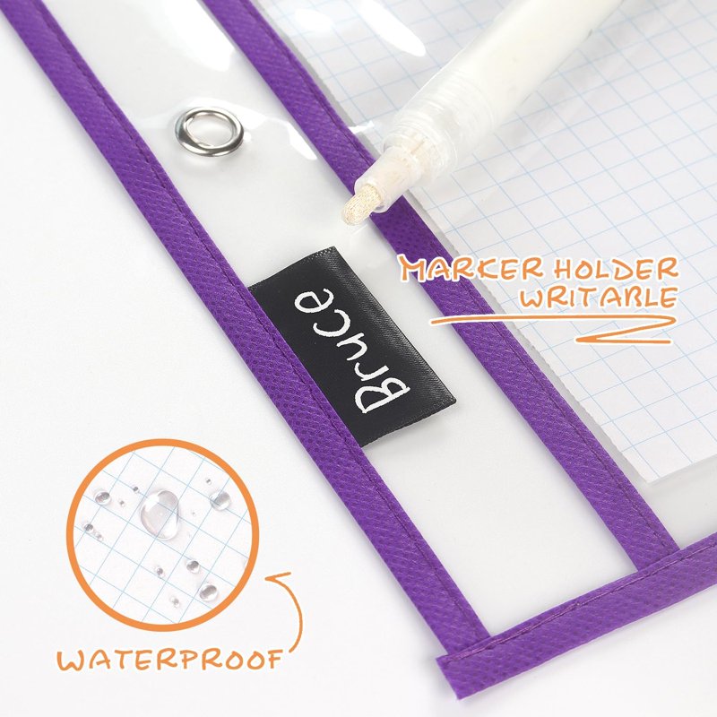10 Pack Reusable Dry Erase Sleeves 10x14 Inch Clear Plastic Ticket Holders