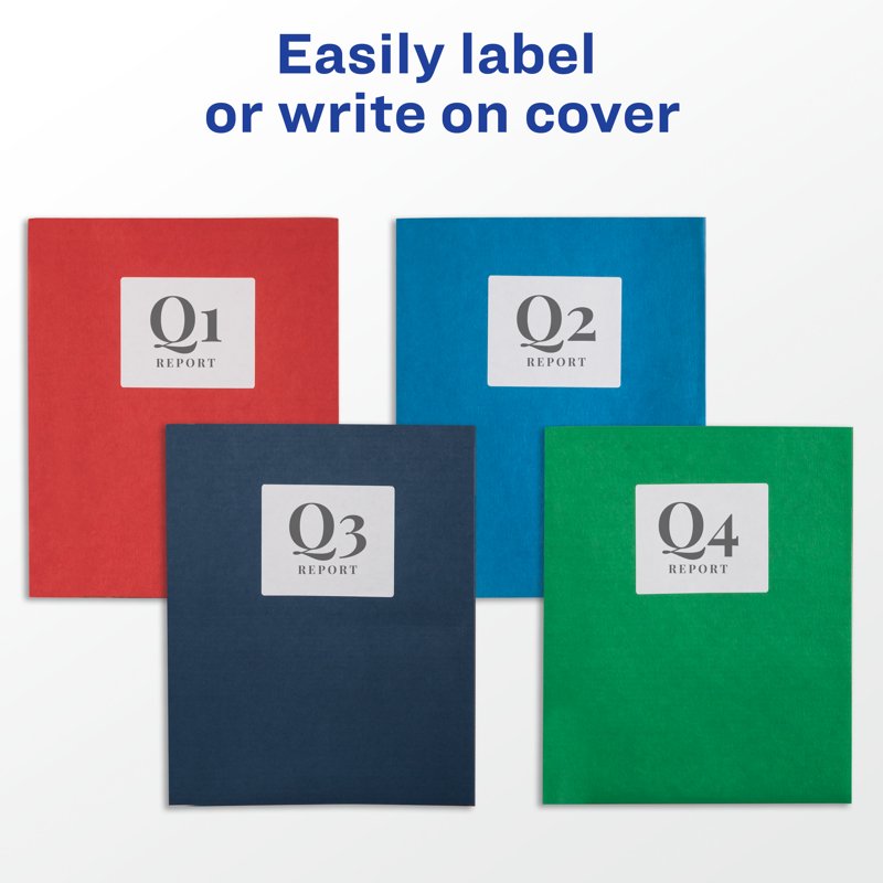 Blue Two Pocket Folders Pack of 25 - Holds 40 Sheets Each, Office & School Use
