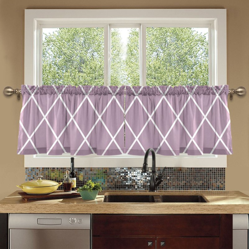 Light Filtering Window Curtain Panels Set - Privacy Sheer for Kitchen Bathroom