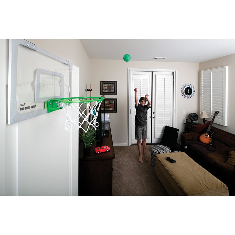 Glow-in-The-Dark Mini Basketball Hoop for Door 18x12 Inches - SKLZ Pro