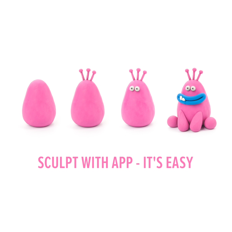 Kids Air Dry Clay Kit with Interactive App - 6 Monster Sculptures, Non-Toxic & Safe for Ages 3+