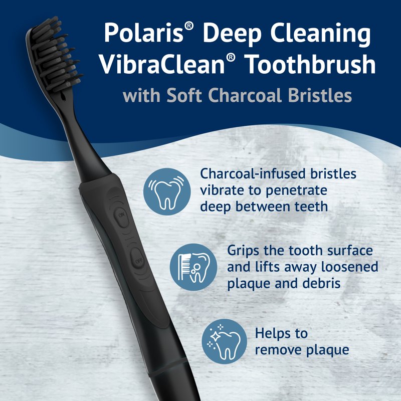 Electric Toothbrush with Charcoal Bristles - Deep Clean & Gum Massager