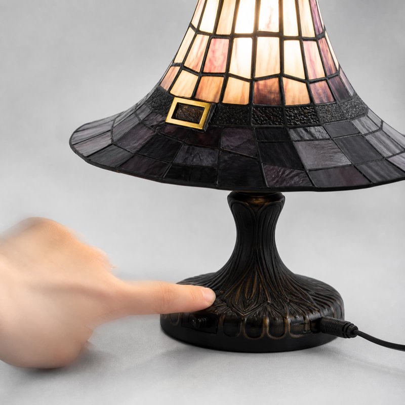 Halloween Witch Hat Lamp Tiffany-Style Night Light for Home & Party Decor