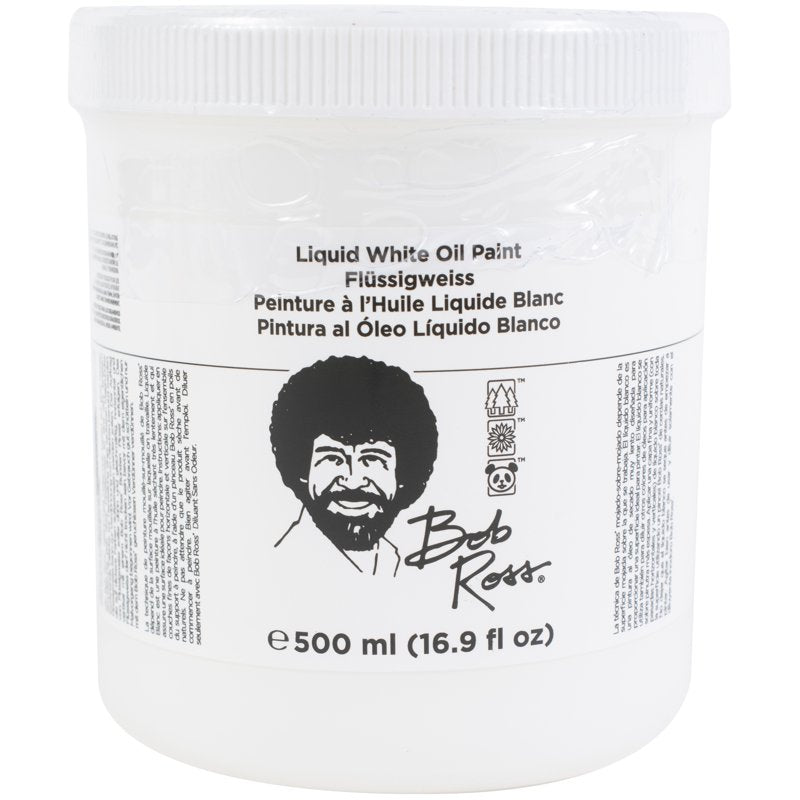 Liquid White Base Coat for Oil Painting - 473ml Jar for Wet-on-Wet Technique