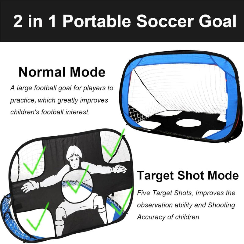 Kids Soccer Goal Post Net Foldable Portable Training Soccer Net for Backyard & Indoor Play