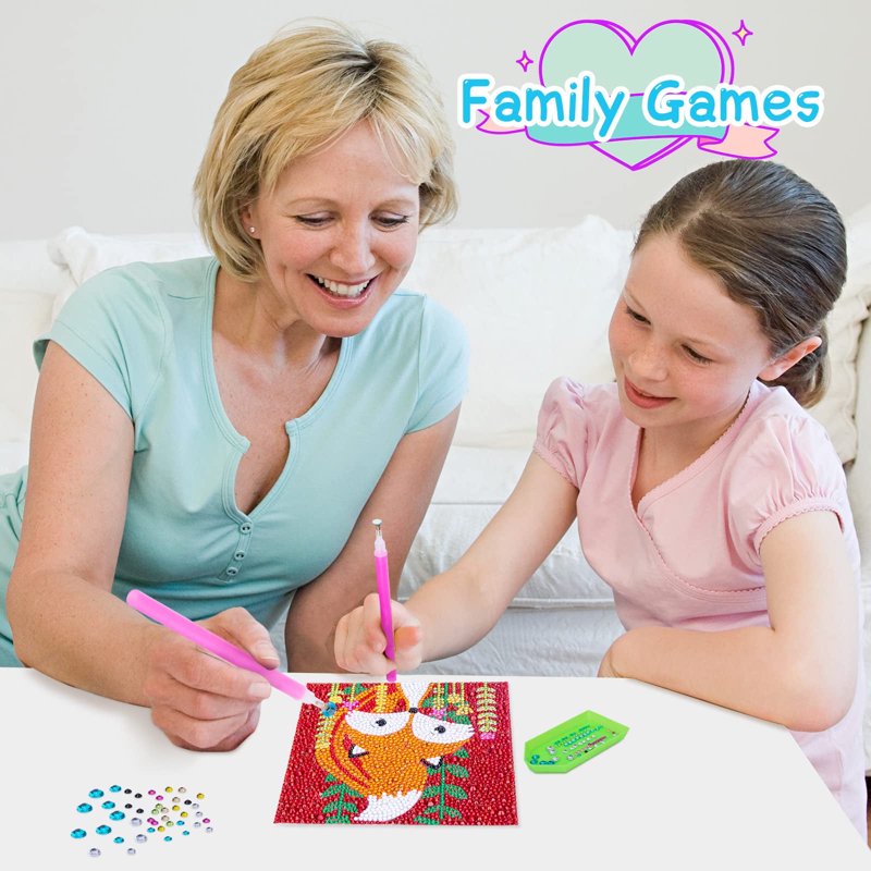 Kids Diamond Painting Kit for 6-12 Year Olds - Art Craft Set with Wooden Frame