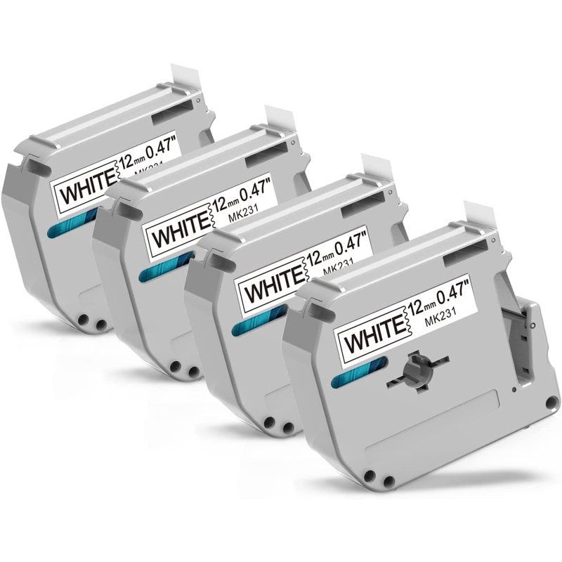 10 Pack M-K231 Label Tape Replacement for Brother P-Touch 12mm White