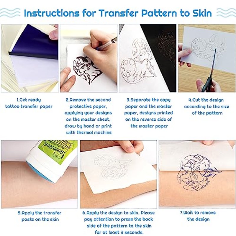 Tattoo Transfer Paper Kit 35 Sheets A4 Size for Stencil Transfer & Tattooing