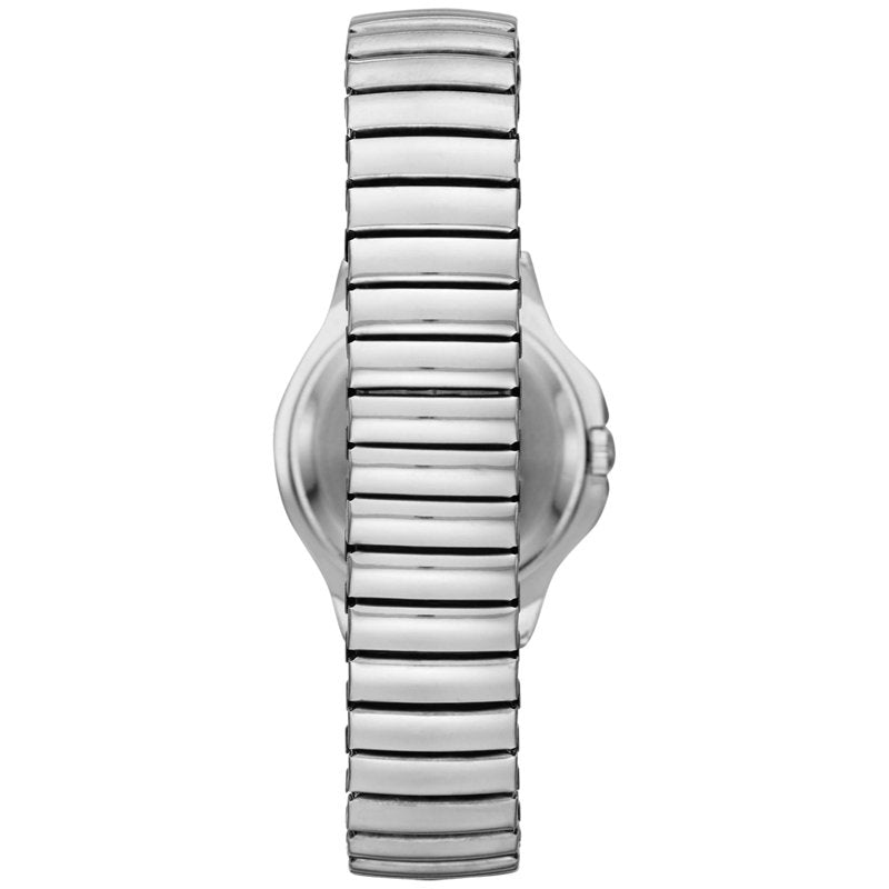 Women's Silver Tone Wristwatch with Easy Read Dial and Expansion Band