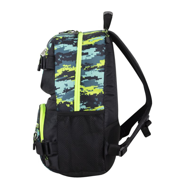 Unisex Dual Strap Skater Backpack with Laptop Compartment - Seafoam Camouflage