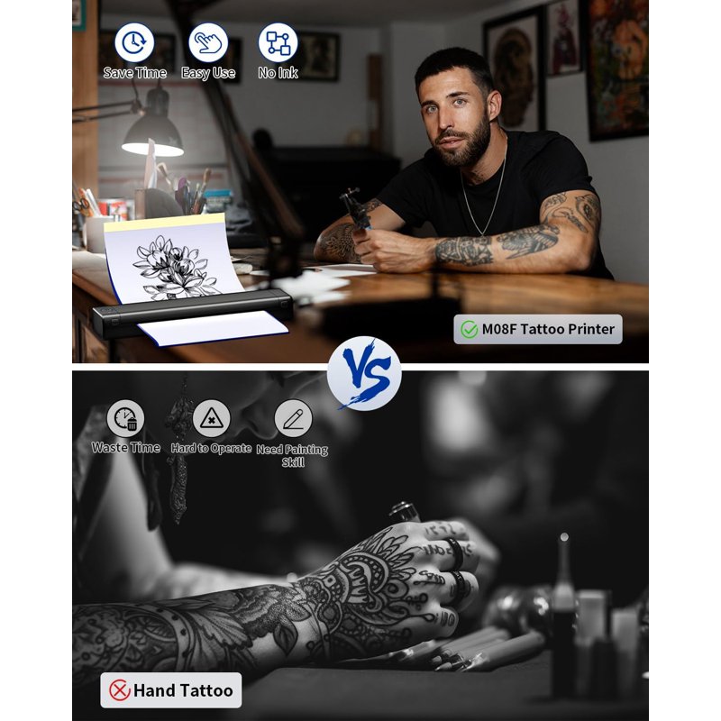 Tattoo Transfer Paper Kit 100 Sheets for Tattooing & Artistic Tracing
