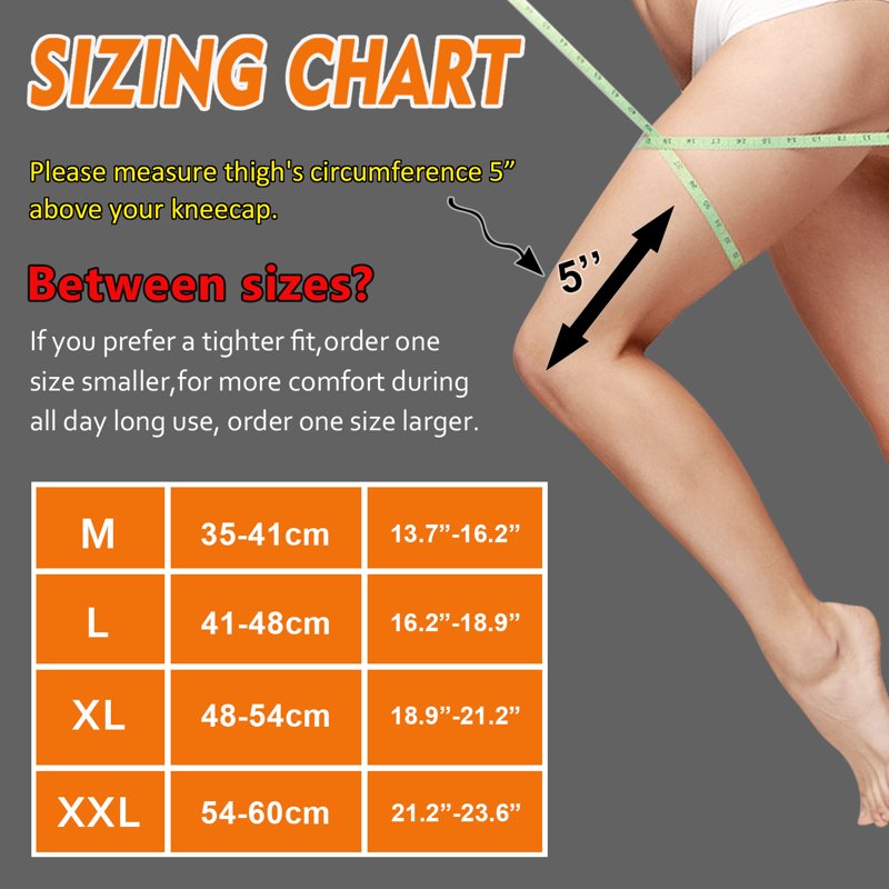 Compression Knee Support Brace for Men Women - Adjustable Size M-XXL