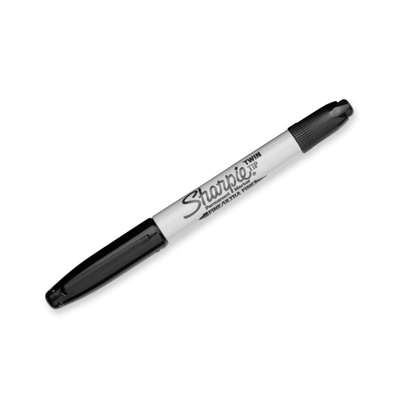 Permanent Markers with Fine and Ultra Fine Tips - Black, 12 Count