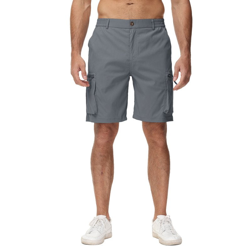 Men's Hiking Cargo Shorts with Multi-Pocket Design for Outdoor Travel and Casual Wear