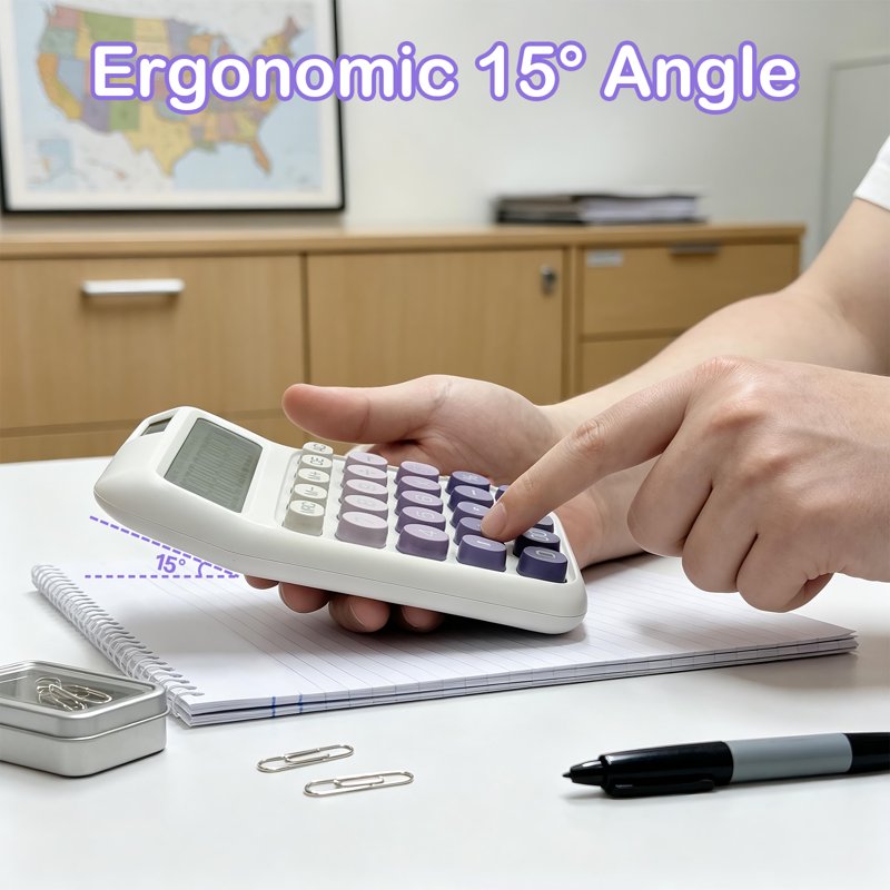 2 Pack Solar & Battery Powered Desktop Calculator with Large LCD & Big Buttons