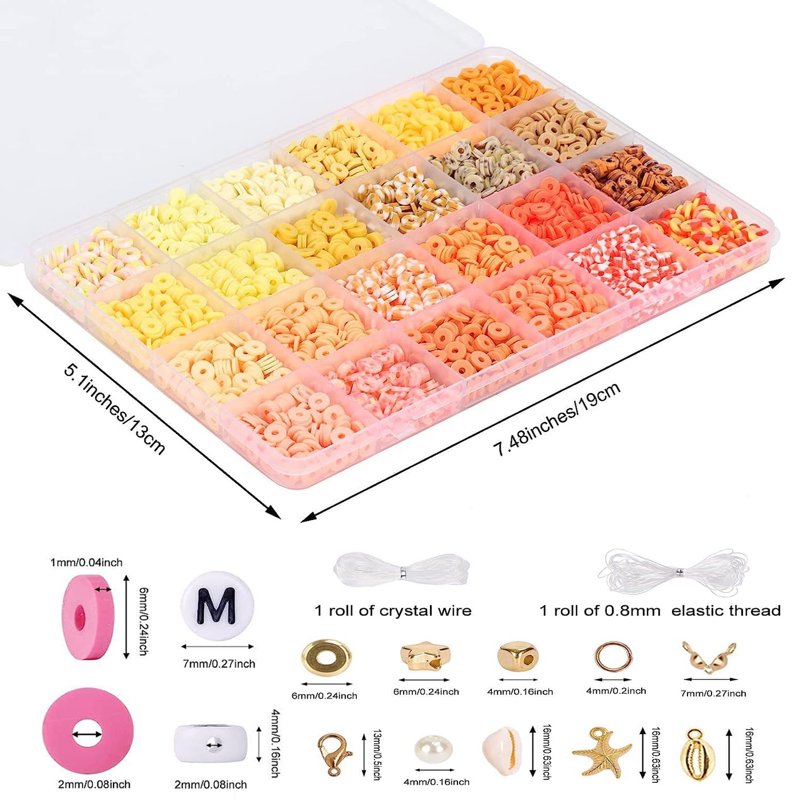 Polymer Clay Beads Kit for Jewelry Making 144 Colors 6mm Craft Supplies