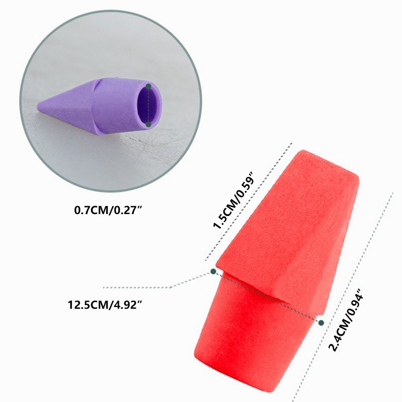 Pencil Cap Erasers 50 Pack - Small Replacements for School & Office