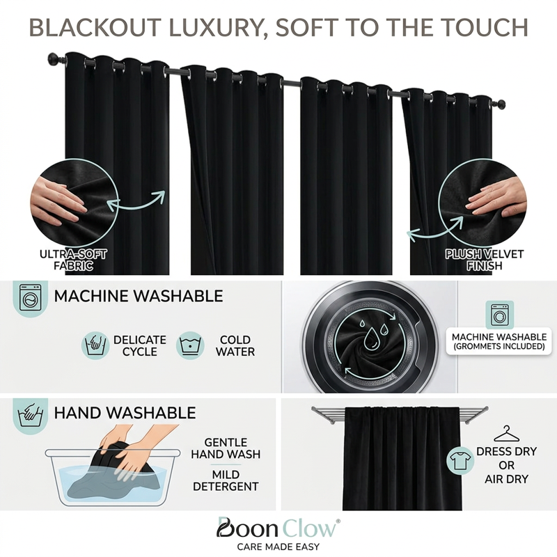 Blackout Thermal Insulated Grommet Curtains for Bedroom & Living Room - Pack of 4