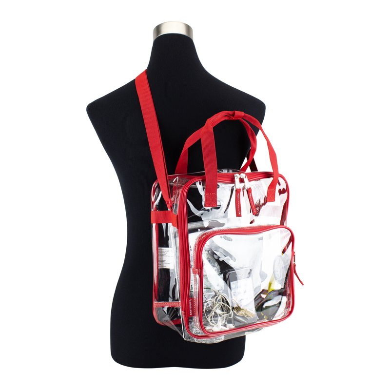 Unisex Clear Stadium Approved Tote Bag with Double Handles and Adjustable Strap