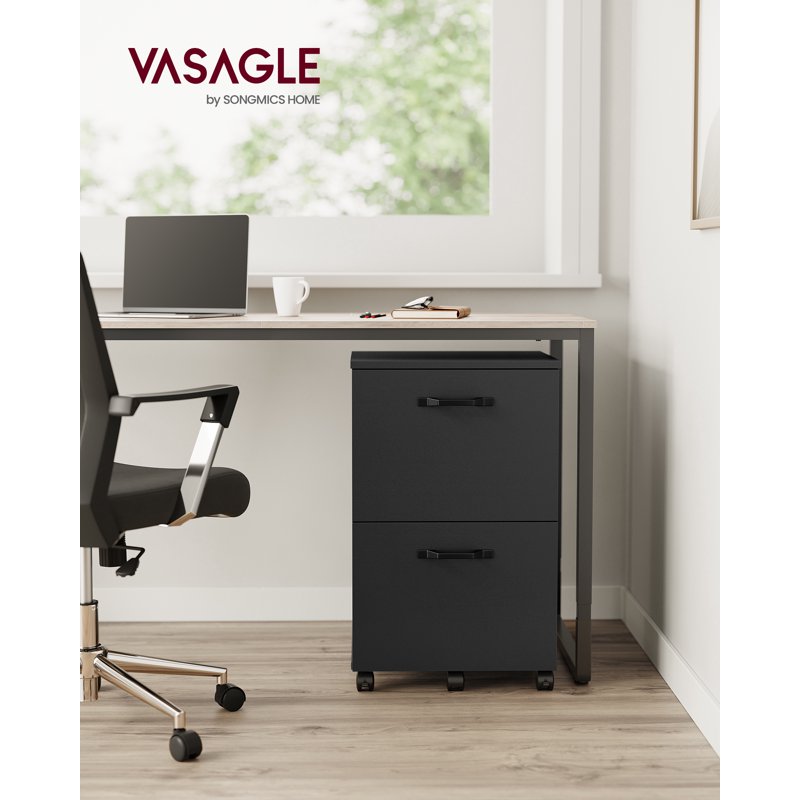 Small Rolling File Cabinet with 2 Drawers for Home Office Storage