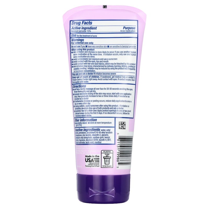 Acne Face Cleanser with Benzoyl Peroxide 10% - 3 Pack, 5 oz Each