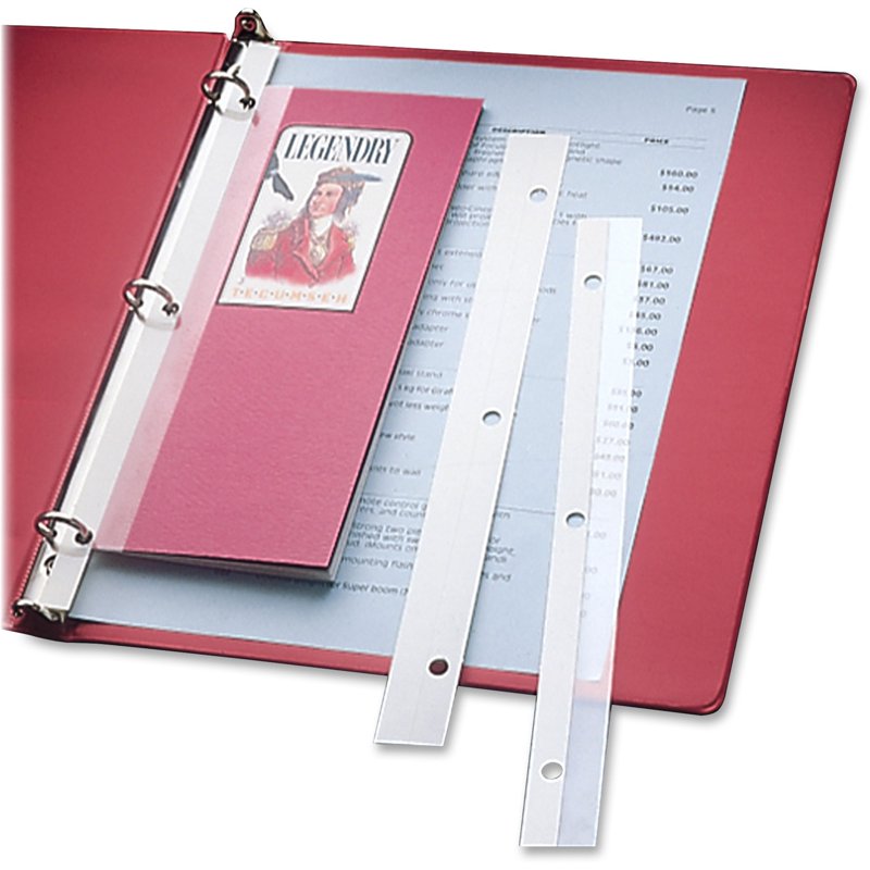 Self-Adhesive Strips for Binders, 3-Hole Punched, 11 x 1 Inches, 200 Pack