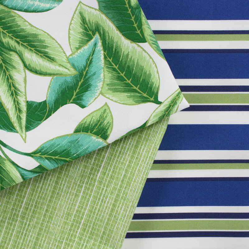 Outdoor & Indoor Leaf Fabric - 2 Yards Green Polyester Home Décor