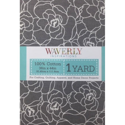(2 Pack) Floral Gray and White Cotton Fabric for Quilting & Sewing - 44" Wide