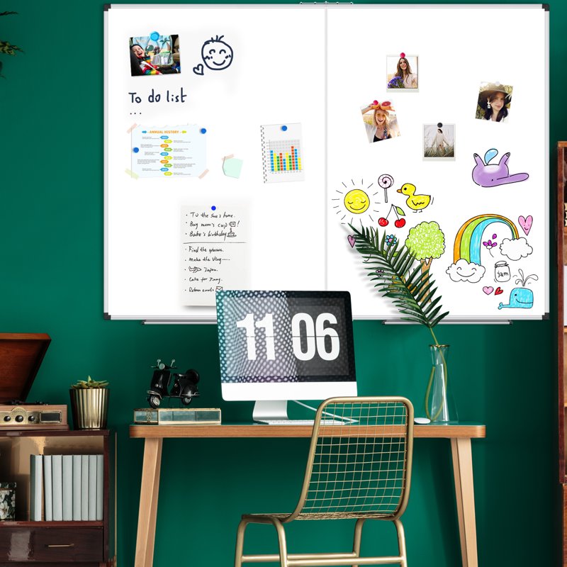 Large Foldable Magnetic Dry Erase Whiteboard for Wall & Portable Use