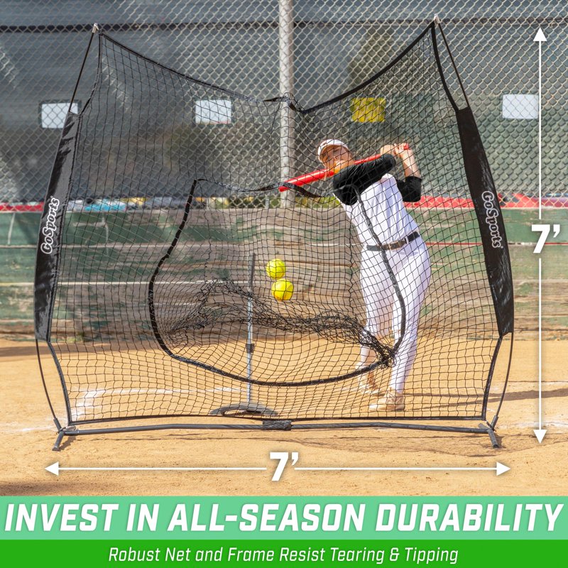 Baseball & Softball Practice Hitting and Pitching Net 7x7 ft Training Aid