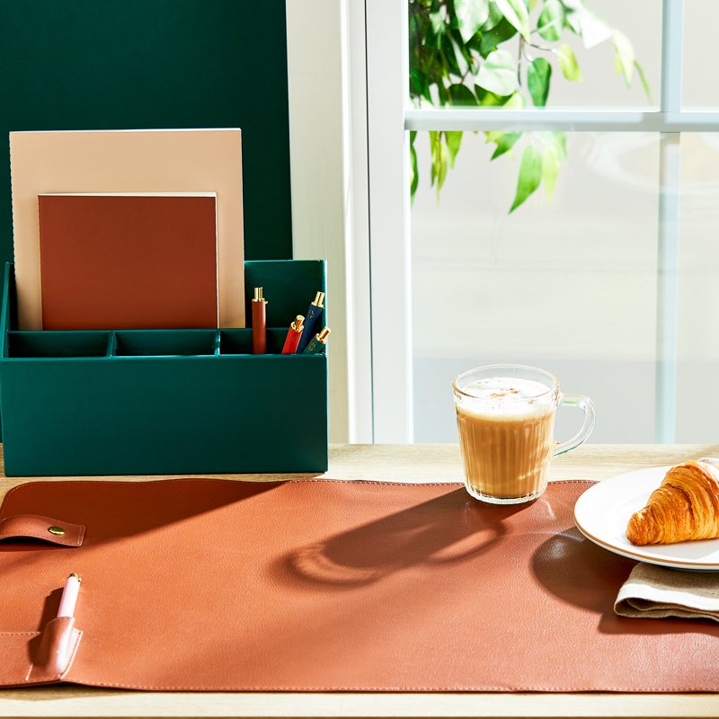 Simulated Leather Desk Mat 25.86 x 14.96 Inch Office Writing & Mouse Pad