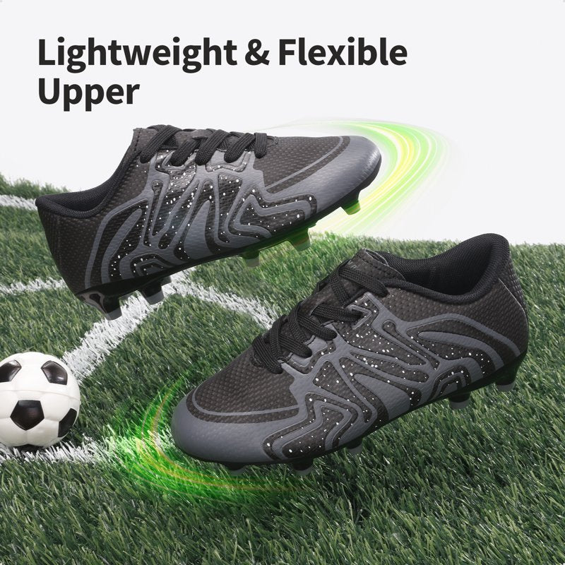 Burudani Kids Lightweight Soccer Shoes - Little Kid Black/Dark/Grey/White