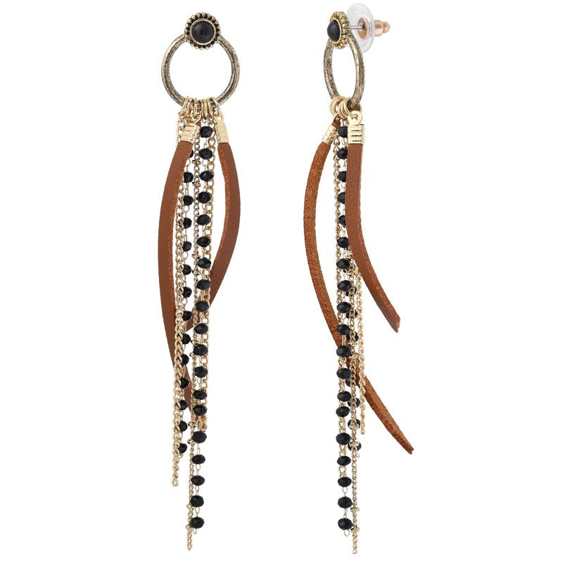 Jessica Simpson Women's Fringe Drop Earrings - Boho Tassel Chain Dangle Jewelry