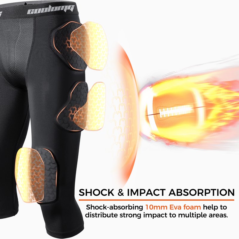 Youth Football Girdle Shorts with Impact Padding for Boys - Impact Protection, Breathable & Flexible Fit