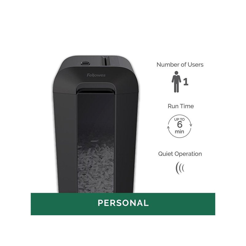 Fellowes Cross-Cut Office Paper Shredder P-4, 10 Sheets per Pass, Black LX65