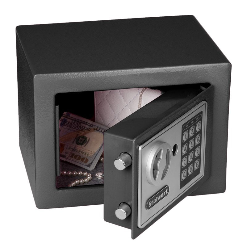 Portable Digital Security Safe Box for Valuables - Steel Lock Box with Electronic Keypad