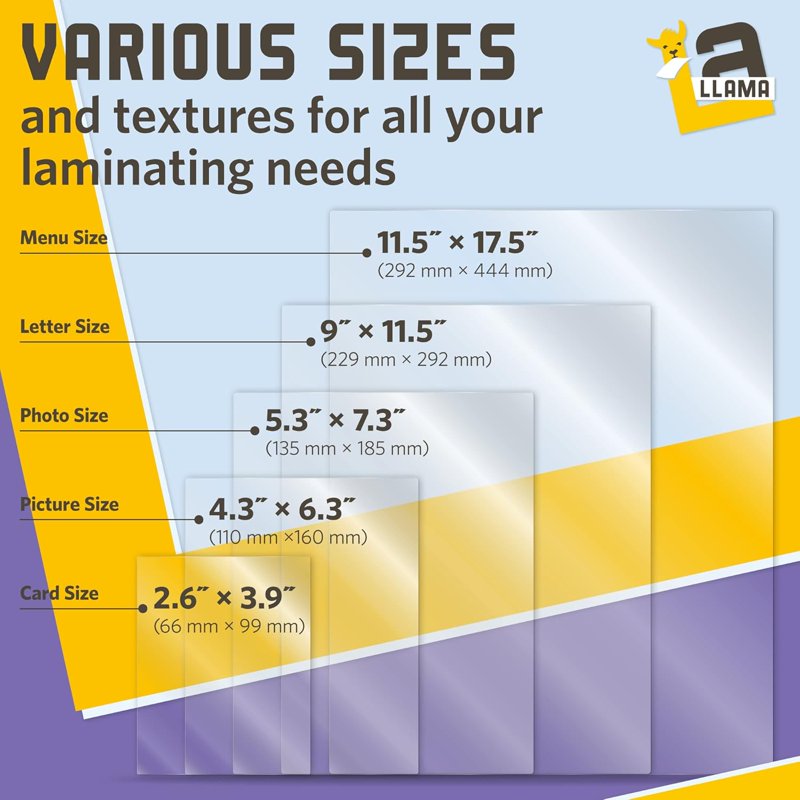 Thermal Laminating Pouches 4.3 x 6.3 Inches 3 Mil for Photos & Cards - 50 Pack