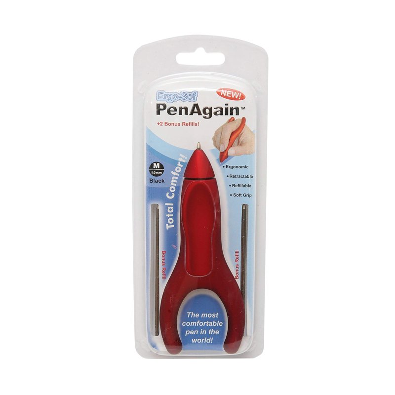 Ergonomic Retractable Ballpoint Pen with Comfort Grip for Arthritis & RSI