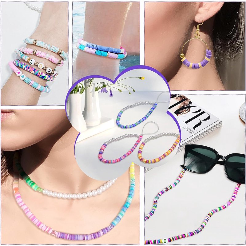 Polymer Clay Beads Kit for Jewelry Making 144 Colors 6mm Craft Supplies