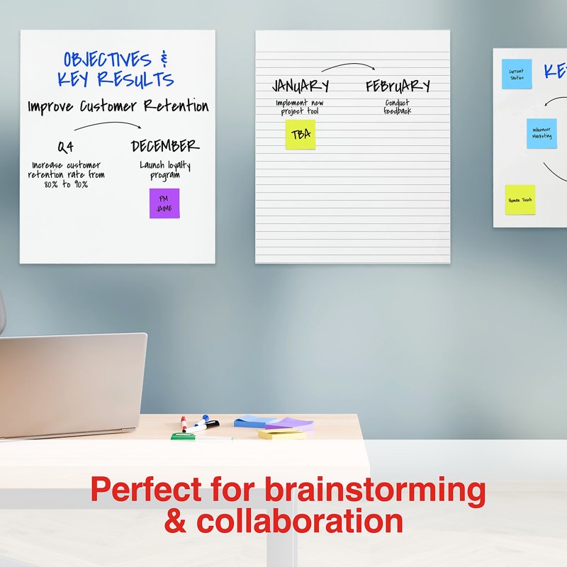 Staples Ultra Sticky Tabletop Easel Pad 20 x 23 Inches - 20 Sheets for Meetings & Brainstorming