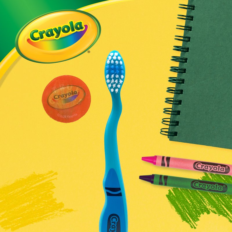 Toddler Soft Bristle Toothbrush Set with Cover and Rinse Cup - Crayola Design