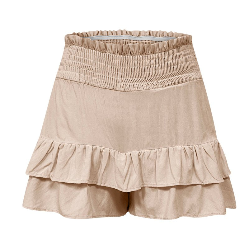 Women’s Flowy Tiered Ruffle Shorts High Waist Casual Skorts for Summer